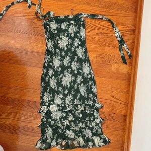 Abercrombie & Fitch Bodycon Green Floral Dress